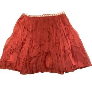 My Michelle‎ Burgundy Tulle Party Skirt Size 11 Gemstone Waist Formal Holiday
